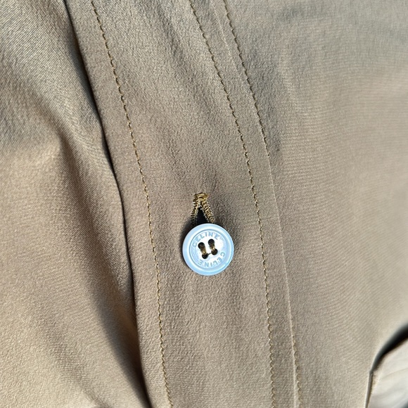 Celine 100% silk button down women military style shirt bronze caramel size 38 - Picture 15 of 16